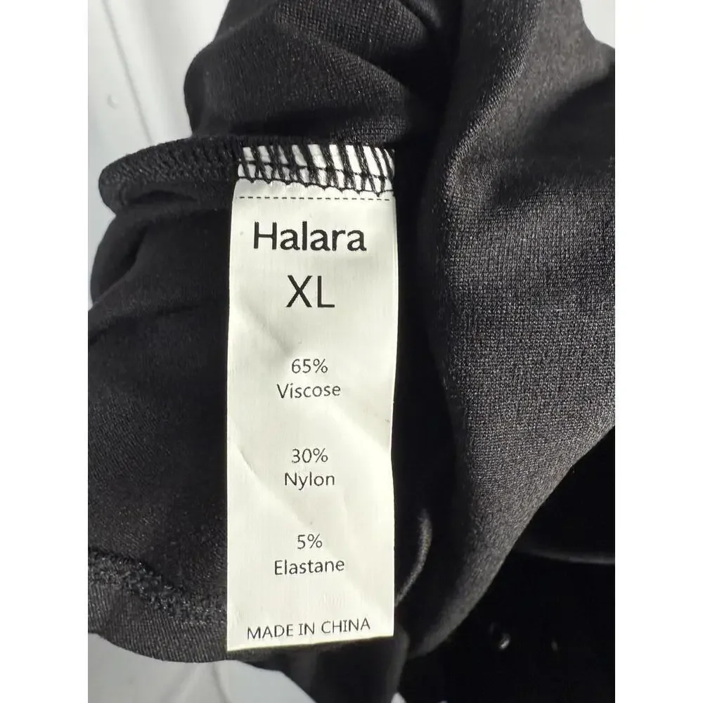 NWT Halara Round Neck Zipper Belted Pocket Midi Fit Work Dress - Size XL